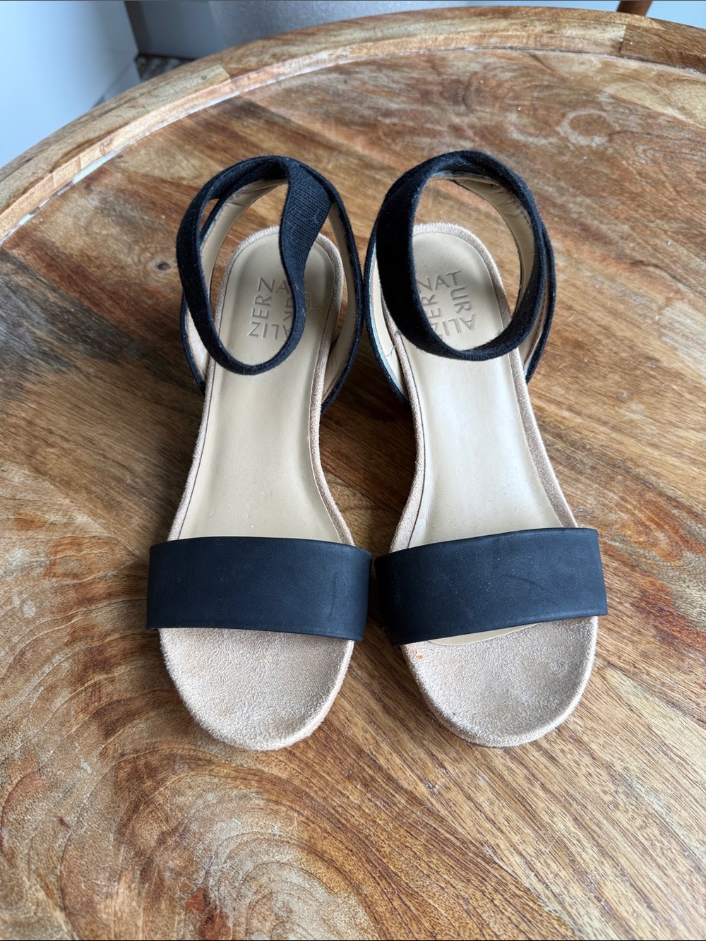 Naturalizer Wedge Black / Natural Cork Size 7.5 - Picture 2 of 3